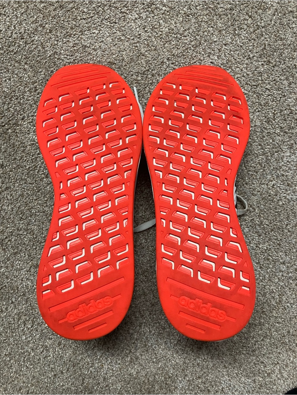 Adidas Men's Grey and Black Sneakers with Orange Accents - Picture 6 of 7
